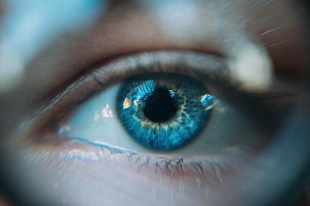 a closeup of a blue eye